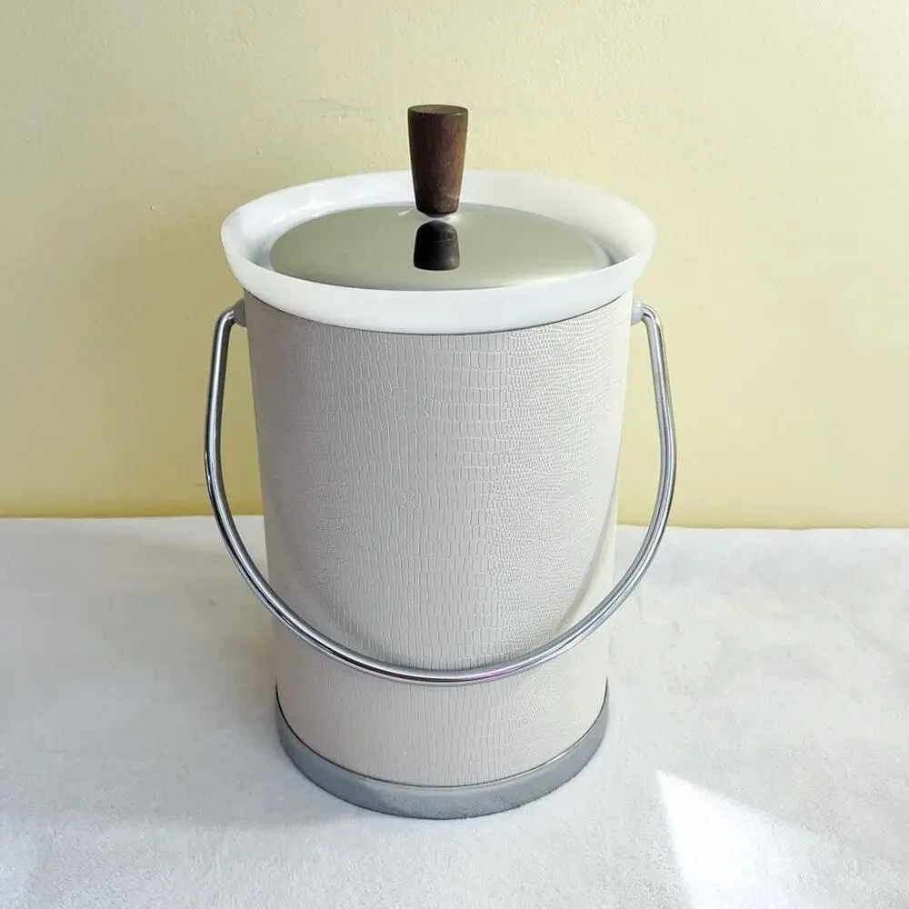 Vintage Kromex Mid Century Modern Ice Bucket w/ Chrome Retro Bareware